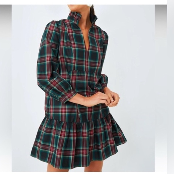 NWT Tuckernuck Palmerston dress in black and red highland plaid S - Picture 1 of 13